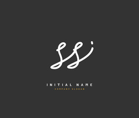 S SS Beauty vector initial logo, handwriting logo of initial signature, wedding, fashion, jewerly, boutique, floral and botanical with creative template for any company or business.