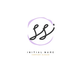 S SS Beauty vector initial logo, handwriting logo of initial signature, wedding, fashion, jewerly, boutique, floral and botanical with creative template for any company or business.