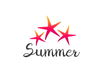Obraz premium Summer labels, logos, hand drawn summer holiday and travel. Beach icon vector