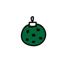 christmas ball doodle icon, vector illustration