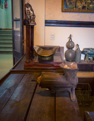 old fashion wooden store counter