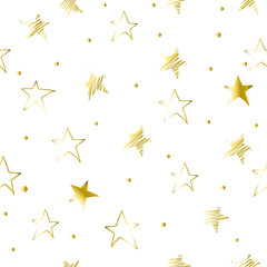 Seamless pattern with golden stars