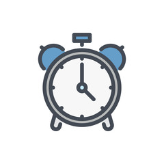 Alarm clock color line icon. Classic bell watch vector outline colorful sign.