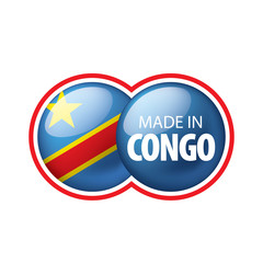 Democratic Republic of the Congo flag, vector illustration on a white background