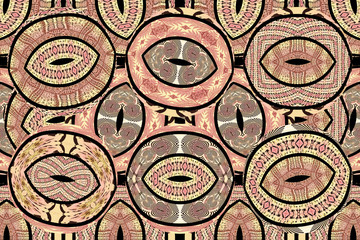 Colorful African fabric, patchwork of patterns