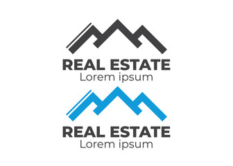 Real estate house linear logos, emblems set. Real Estate, Building and Construction Logo Vector Design