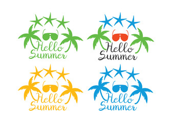Naklejka premium Summer holidays icon. Beach party and travel logo
