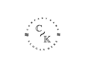  Initial CK vintage logo template