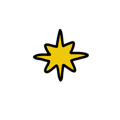 star doodle icon, vector illustration
