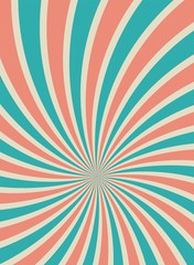 Sunlight vertical retro faded background. blue and red color burst background.