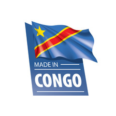 Democratic Republic of the Congo flag, vector illustration on a white background