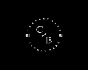  Initial CB vintage logo template