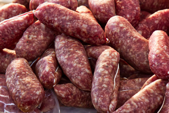 Fresh wild boar sausage from southern Italy