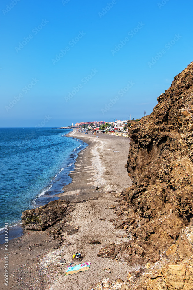 Wall mural Fels und Strand bei Torrox Costa