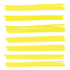 Obraz premium Highlight yellow strokes. Highlight marker stroke. Marker pen highlight