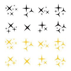 Sparkles icon set. Sparkle lights vector. Star icon
