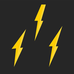 Lightning vector set. Bolt icon and lightning strike. Bolt logo