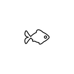 Black fish flat icon isolated on white. Vector illustration. fishery, fishing