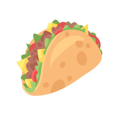 Cartoon drawing set of fast food. Hand drawn meal.Actual Vector illustration american cuisine. Creative ink art work mexican tacos