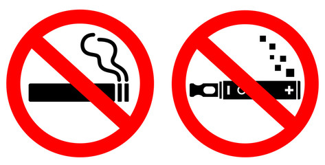 No smoking vector signs set - obrazy, fototapety, plakaty