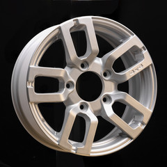 Obraz premium car cast aluminum alloy wheels, black silver with polished front, very beautiful and modern, fashion. Close-up on dark background, elements, spokes.