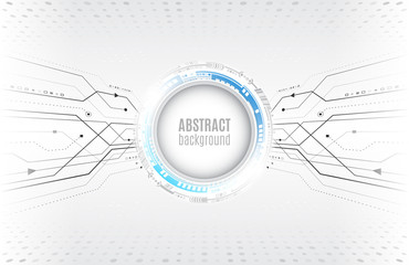 Circuit board vector illustration. Abstract futuristic technological background. Hi-tech global communication.