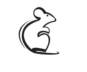 simple vector logo design mouse