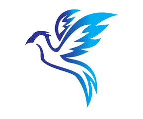 Flying bird logo simple design vector