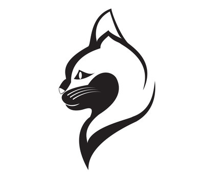 Cat logo simple design vector