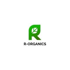 Creative logo design of letter R and leaf with clean background - EPS10 - Vector.
