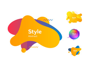 Set of vibrant liquid shapes for presentation