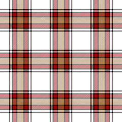 Red, black and brown tartan plaid. Stylish textile pattern.