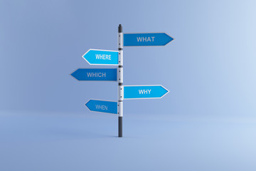 Fototapeta premium 3d rendering of signs pointing in opposite directions