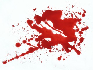 blood drops on white background