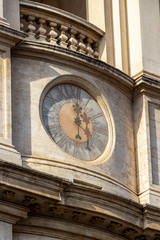 Sant'Agnese in Agone Church beautiful clock, Piazza Navona in Rome, Lazio Region, Italy