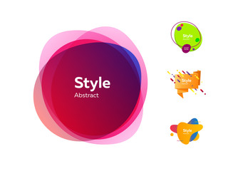 Futuristic colorful abstract elements set