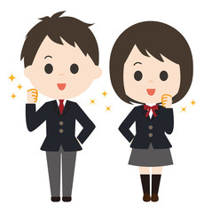 男女　学生　制服　やる気