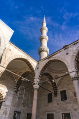 Fototapeta na wymiar Suleymaniye mosque courtyard in Istanbul, Turkey