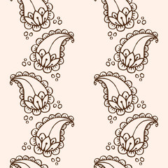 Ethnic mehendi mendi paisley seamless background pattern