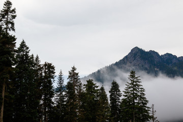 Fog rolling in the hills and mountains
