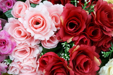Red flowers in a bouquet