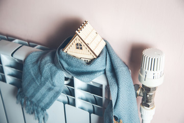 house model with scarf  in home