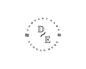Initial DE  vintage logo template