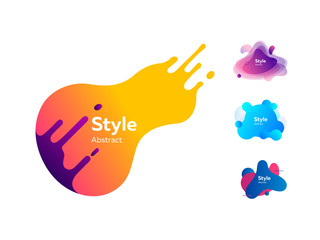 Set of beautiful flowing graphic elements