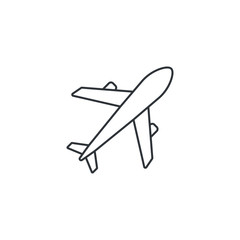 Airplane icon flat design isolated on white background. Vector illustration