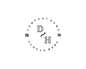 Initial DH  vintage logo template