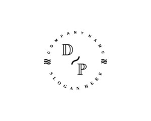 Initial DP  vintage logo template