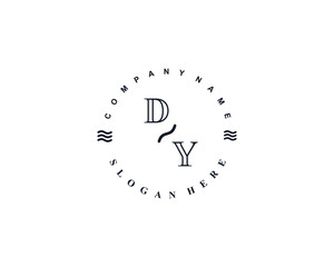 Initial DY  vintage logo template