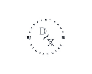 Initial DX  vintage logo template