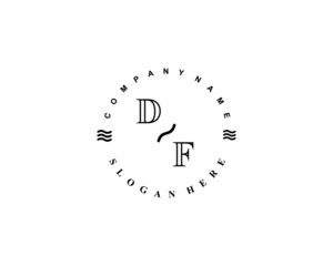Initial DF  vintage logo template